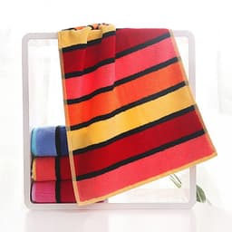 image-Thickened Color Striped Face Towel Absorbent Soft Cotton Couple Models