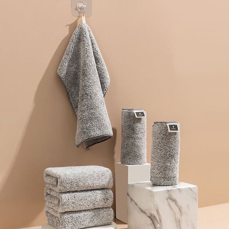 image-Japanese Style Bamboo Charcoal Towel Fine Fiber Dish Cloth