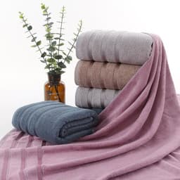 image-Fiber And Ink Bamboo Bath Towel For Adult Household Water Absorption