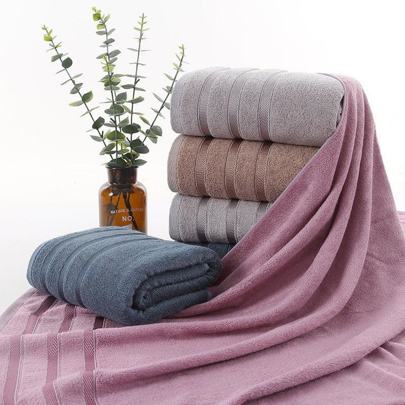 image-Fiber And Ink Bamboo Bath Towel For Adult Household Water Absorption