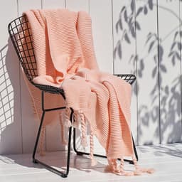 image-Solid Color Nordic Sofa Office Leisure Blanket Knitted Tassel