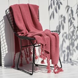 image-Solid Color Nordic Sofa Office Leisure Blanket Knitted Tassel
