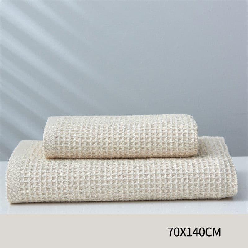 image-Pure Cotton Japanese-style Absorbent Household Honeycomb Pattern Towel