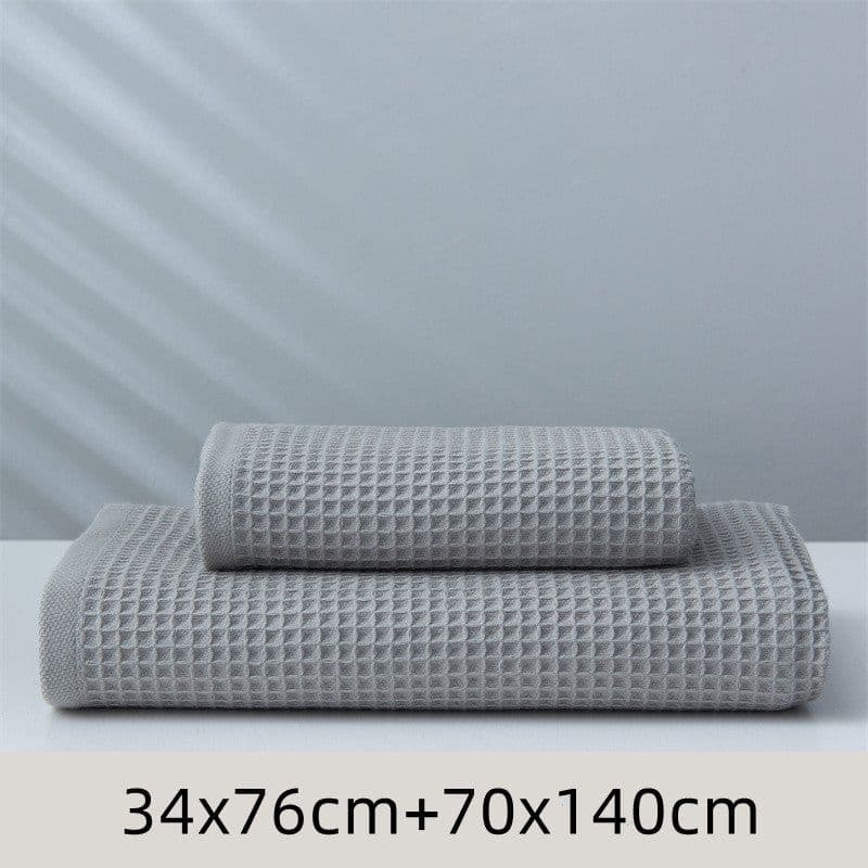 image-Pure Cotton Japanese-style Absorbent Household Honeycomb Pattern Towel