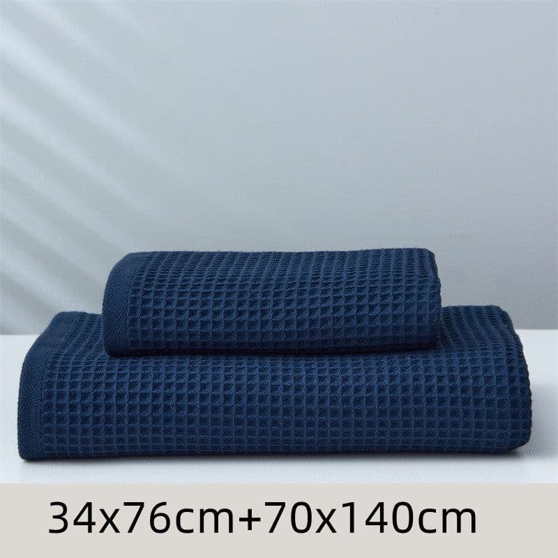 image-Pure Cotton Japanese-style Absorbent Household Honeycomb Pattern Towel