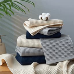 image-Pure Cotton Japanese-style Absorbent Household Honeycomb Pattern Towel