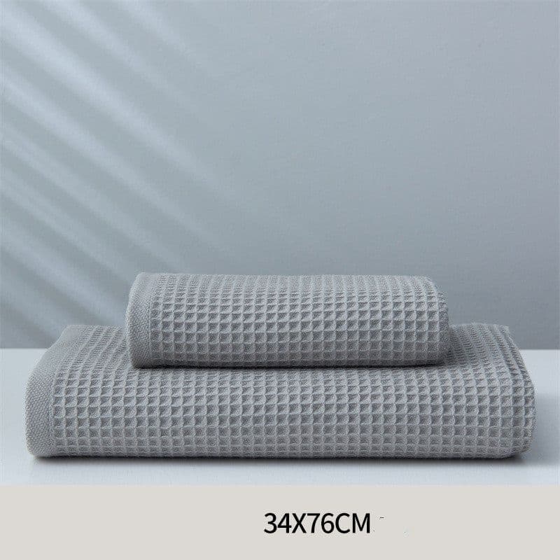 image-Pure Cotton Japanese-style Absorbent Household Honeycomb Pattern Towel