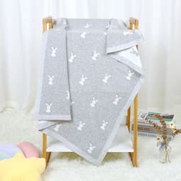 image-Baby Cartoon Knitted Cotton Cute Windproof Blanket