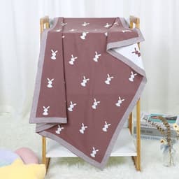 image-Baby Cartoon Knitted Cotton Cute Windproof Blanket