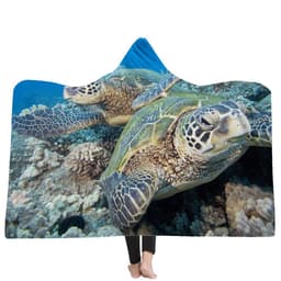 image-New Ocean Turtle Series Hooded Blanket Cape