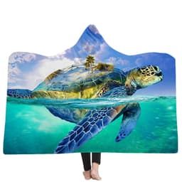 image-New Ocean Turtle Series Hooded Blanket Cape