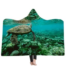 image-New Ocean Turtle Series Hooded Blanket Cape