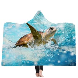 image-New Ocean Turtle Series Hooded Blanket Cape