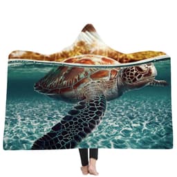 image-New Ocean Turtle Series Hooded Blanket Cape