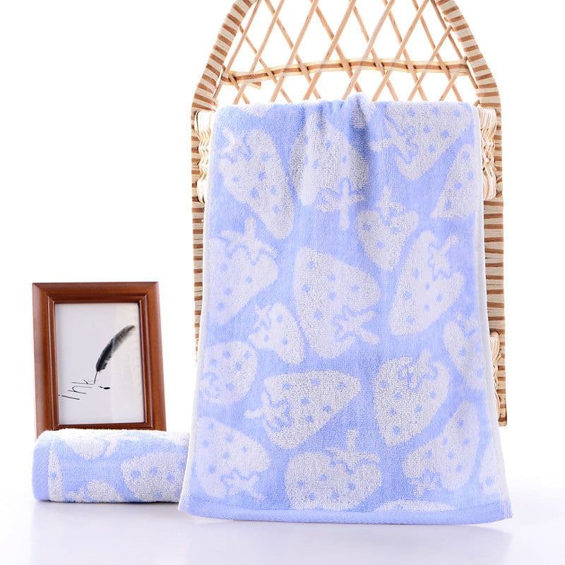image-Bamboo Fiber Strawberry Towel Absorbs Water
