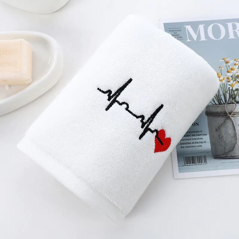 image-Thickened Absorbent Cotton Embroidered Towel
