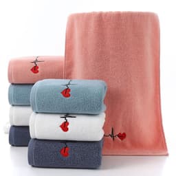 image-Thickened Absorbent Cotton Embroidered Towel