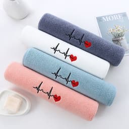 image-Thickened Absorbent Cotton Embroidered Towel