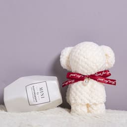 image-Bear Coral Velvet Towel Gift Handbag