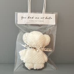 image-Bear Coral Velvet Towel Gift Handbag