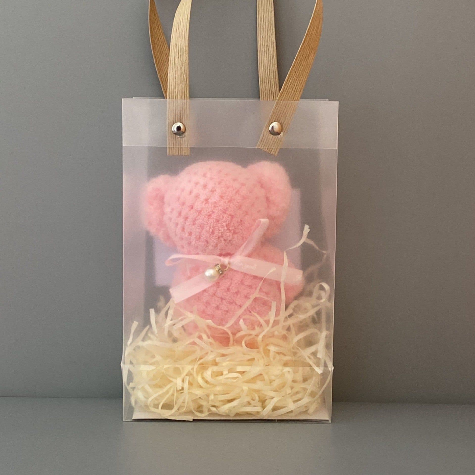image-Bear Coral Velvet Towel Gift Handbag