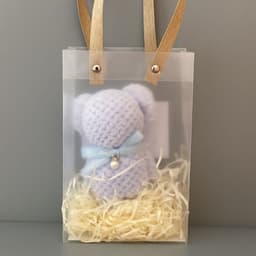 image-Bear Coral Velvet Towel Gift Handbag