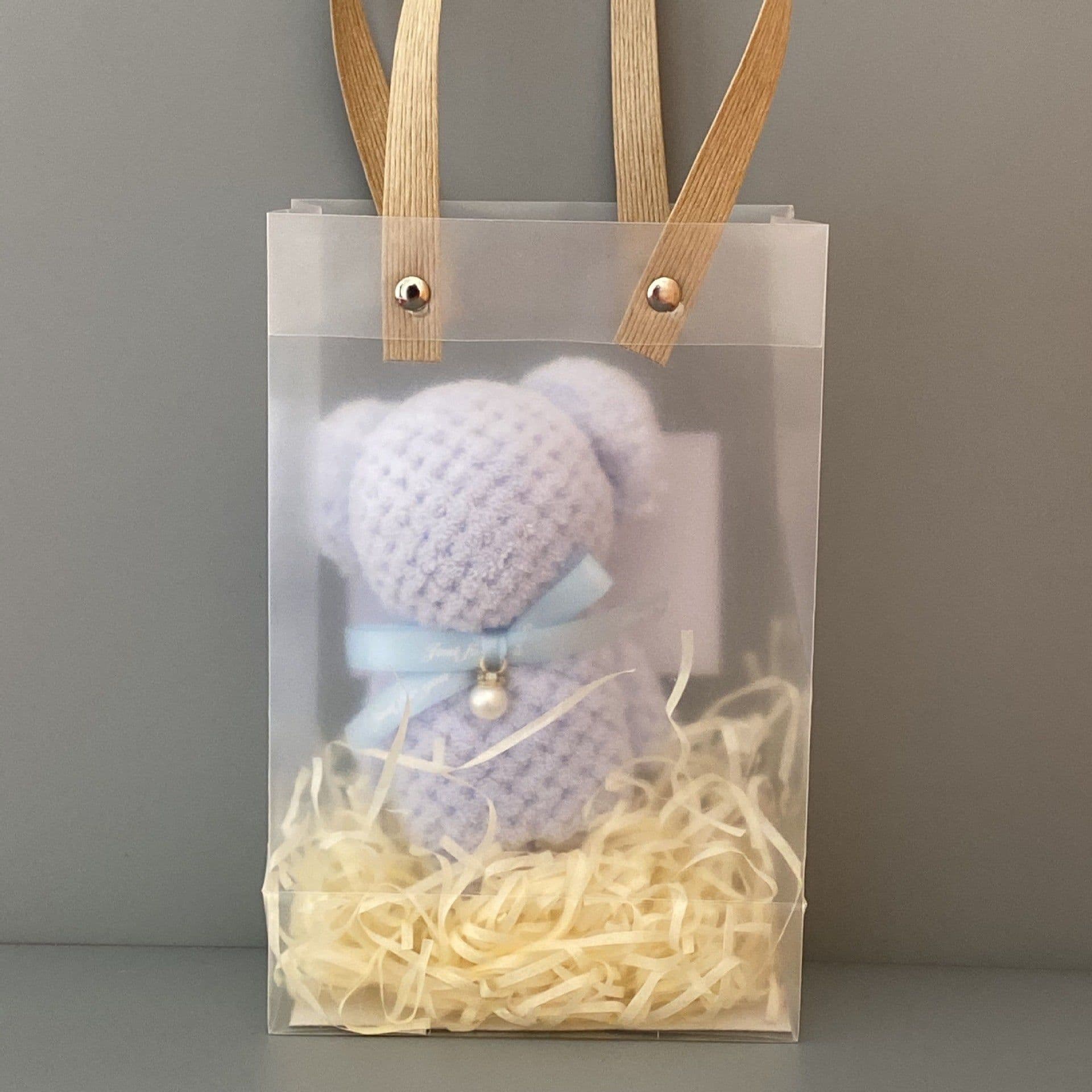 image-Bear Coral Velvet Towel Gift Handbag