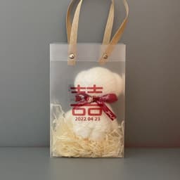 image-Bear Coral Velvet Towel Gift Handbag