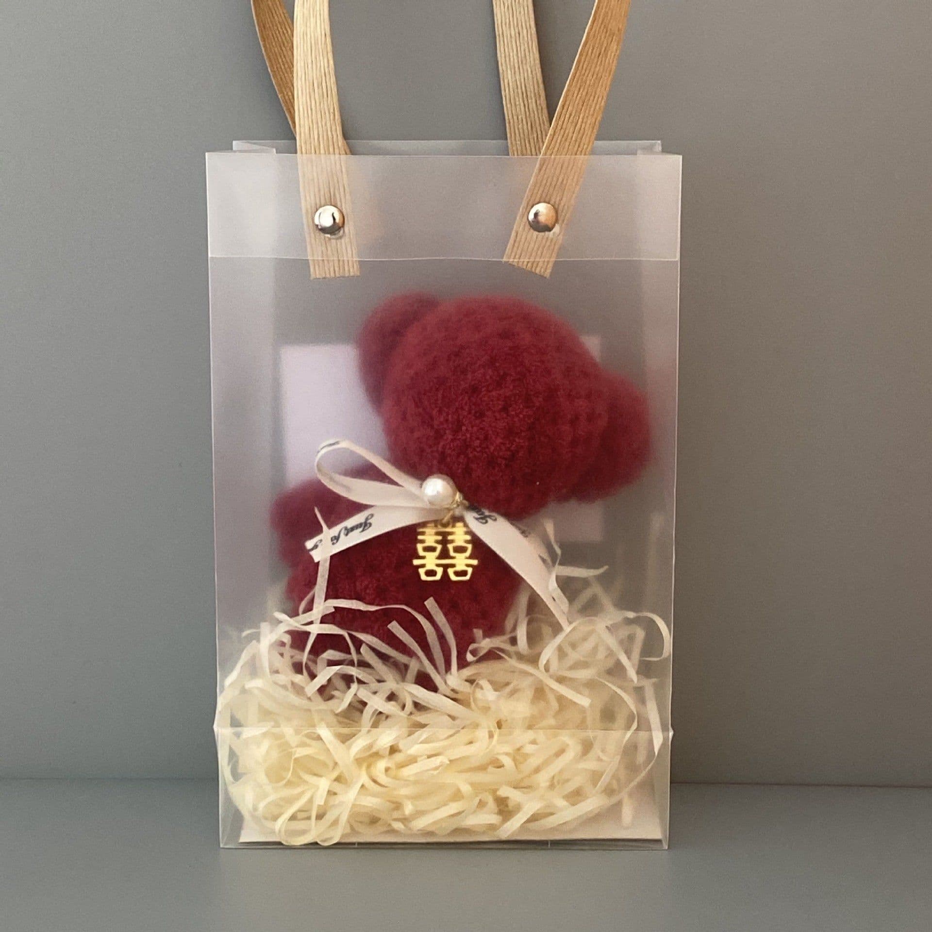 image-Bear Coral Velvet Towel Gift Handbag