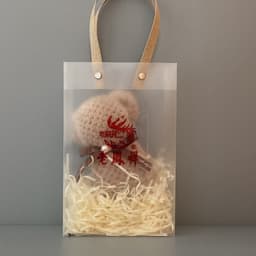 image-Bear Coral Velvet Towel Gift Handbag