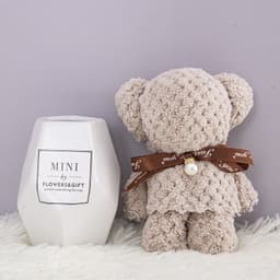 image-Bear Coral Velvet Towel Gift Handbag