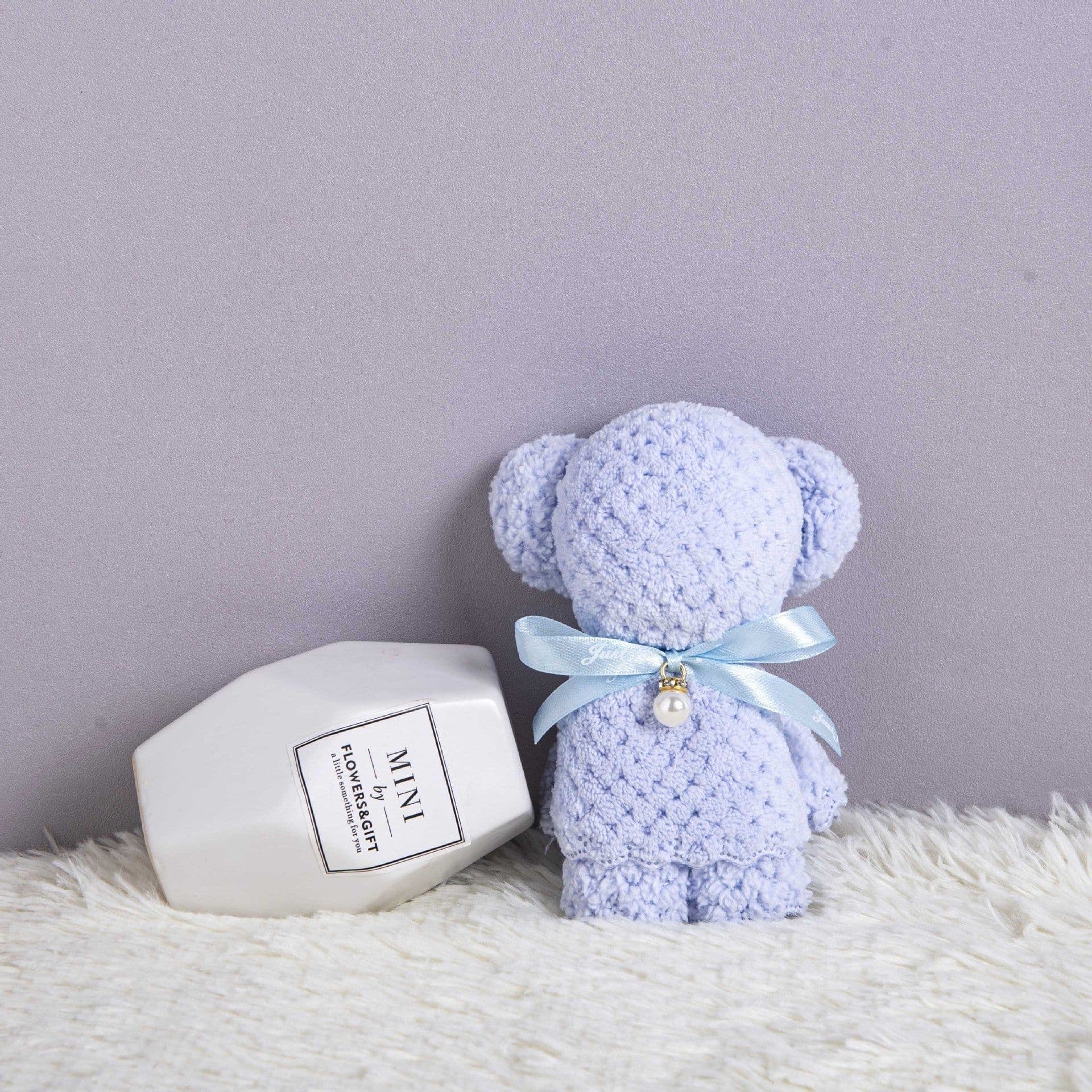 image-Bear Coral Velvet Towel Gift Handbag