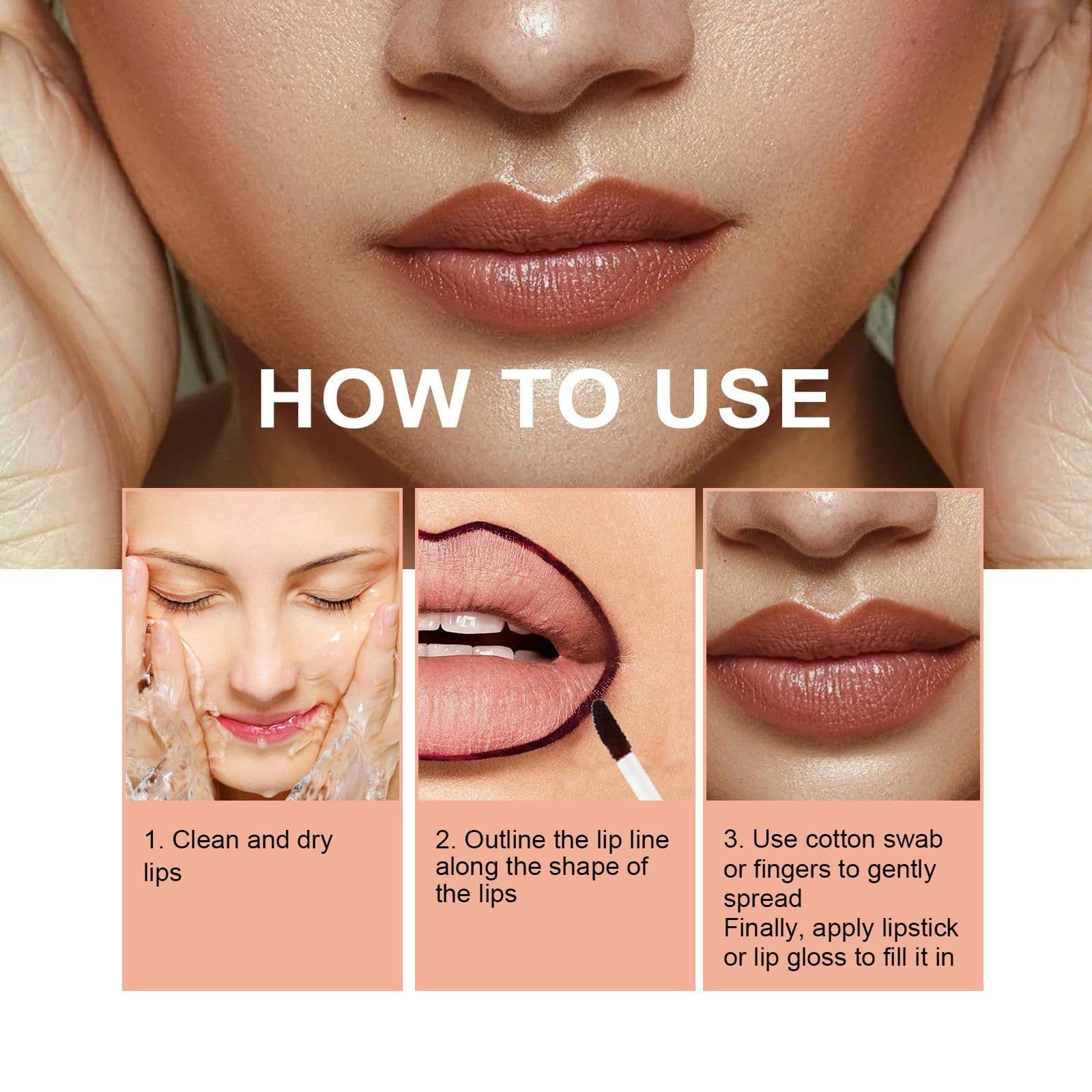 image-Lip Liner Pen Dark Brown Waterproof Long Lasting Plump Soft Lip Gloss Makeup Cosmetics