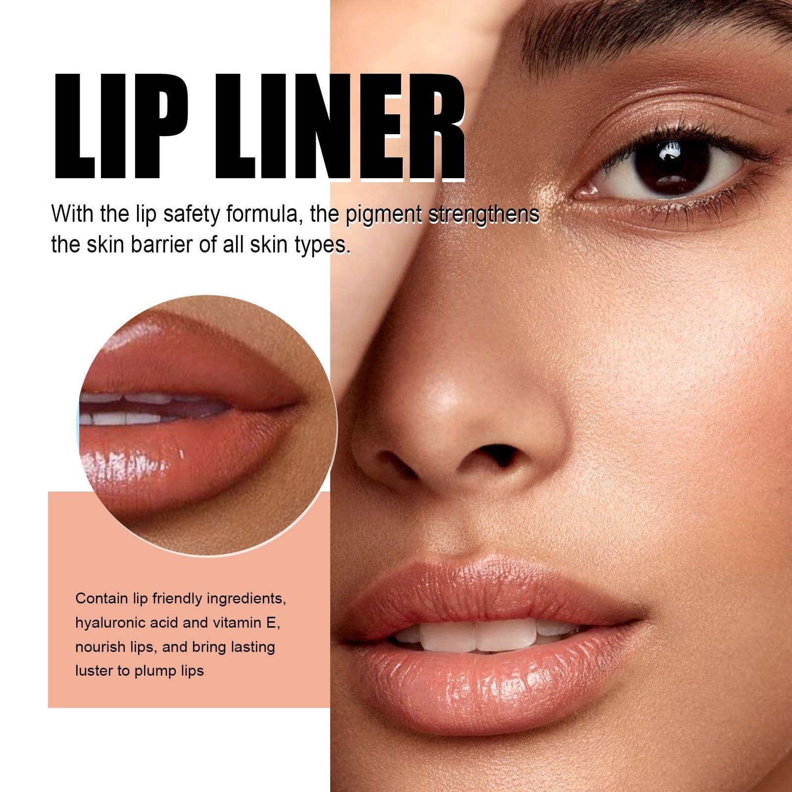 image-Lip Liner Pen Dark Brown Waterproof Long Lasting Plump Soft Lip Gloss Makeup Cosmetics