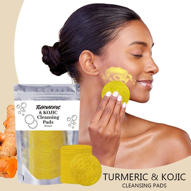 image-Turmeric Exfoliating Cleansing Pads Compressed Facial Sponges Skin Care Tools For Face Clogged Pores Excess Oil Cleansing