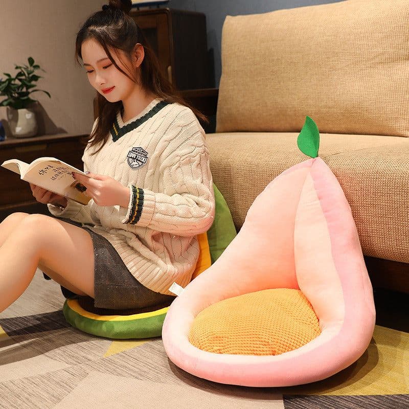 image-Kawaii Multifunction Plush Fruit Soft Stuffed Cactus Avocado Carrot Pillow Toys Home Office Decor Chair Seat Cushion