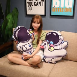 image-Simulation Space Series Plush Pillow Toys Astronaut Spaceman Rocket Spacecraft Stuffed Doll Nap Pillow Kids Birthday Gifts