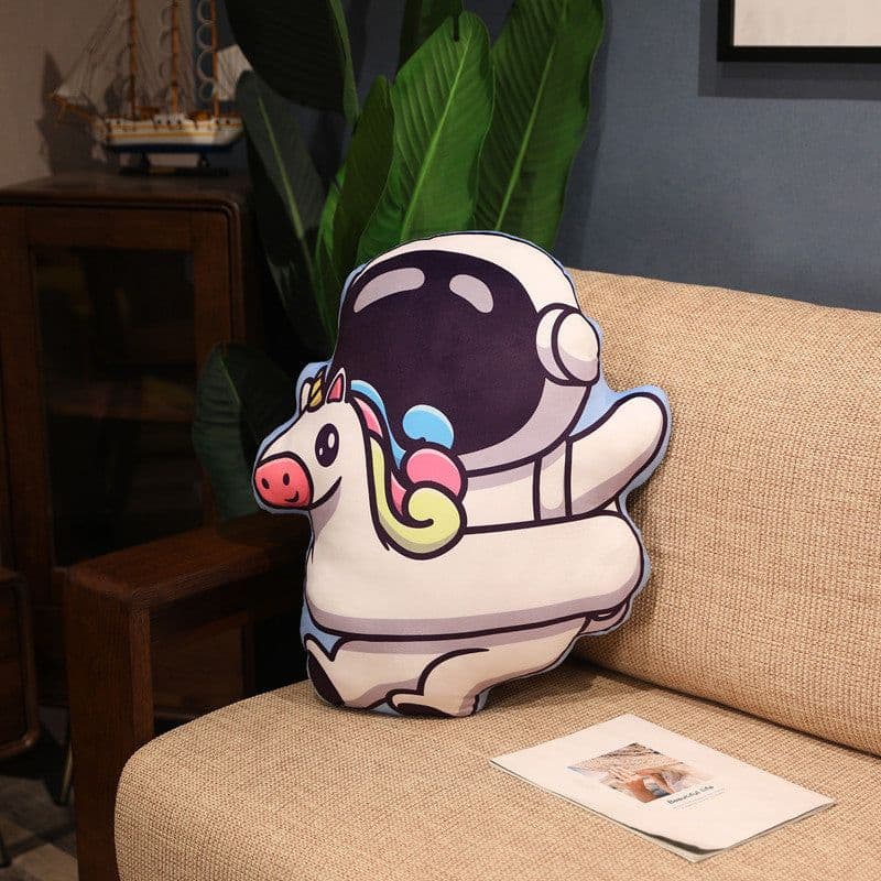 image-Simulation Space Series Plush Pillow Toys Astronaut Spaceman Rocket Spacecraft Stuffed Doll Nap Pillow Kids Birthday Gifts