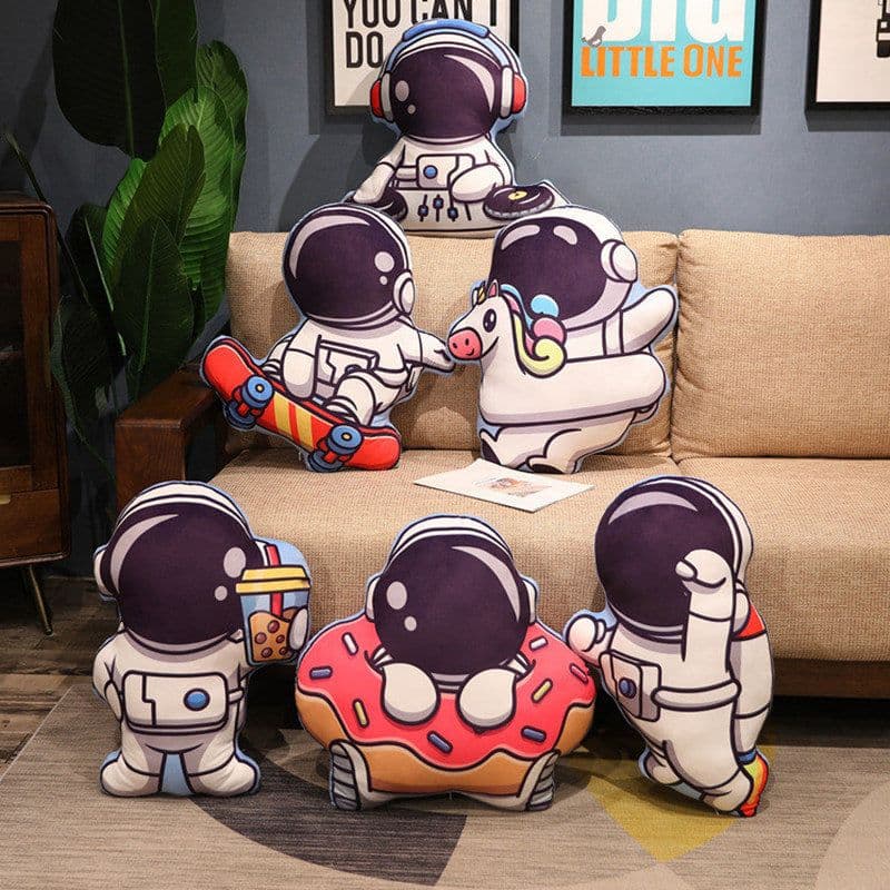 image-Simulation Space Series Plush Pillow Toys Astronaut Spaceman Rocket Spacecraft Stuffed Doll Nap Pillow Kids Birthday Gifts