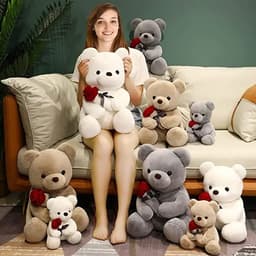 image-23-45cm New Lovely Hug Roses Teddy Bear Plush Pillow Stuffed Soft Animal Dolls Nice Birthday Gift Girlfriend Valentine's Day