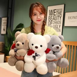 image-23-45cm New Lovely Hug Roses Teddy Bear Plush Pillow Stuffed Soft Animal Dolls Nice Birthday Gift Girlfriend Valentine's Day