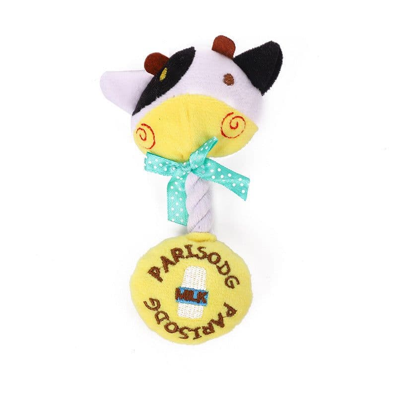image-Pet Cartoon Plush Toy Cat Dog Teeth Grinding Sound Bite Resistant