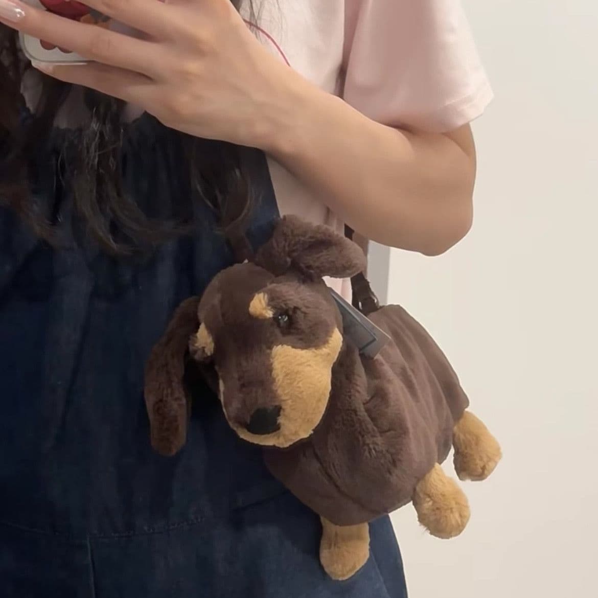 image-Plush Doll Dachshund West Highland Doll Crossbody Bag