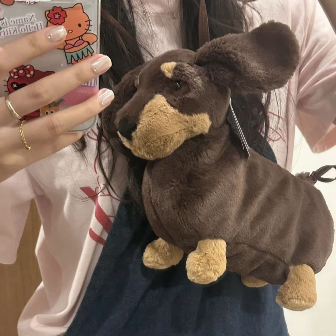image-Plush Doll Dachshund West Highland Doll Crossbody Bag