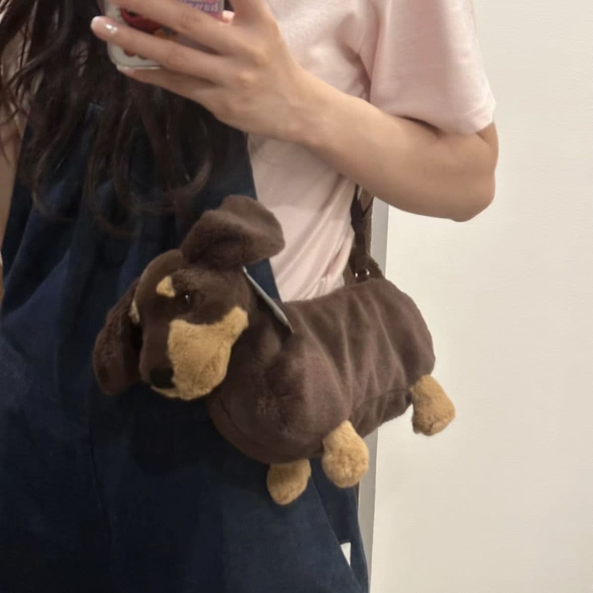 image-Plush Doll Dachshund West Highland Doll Crossbody Bag