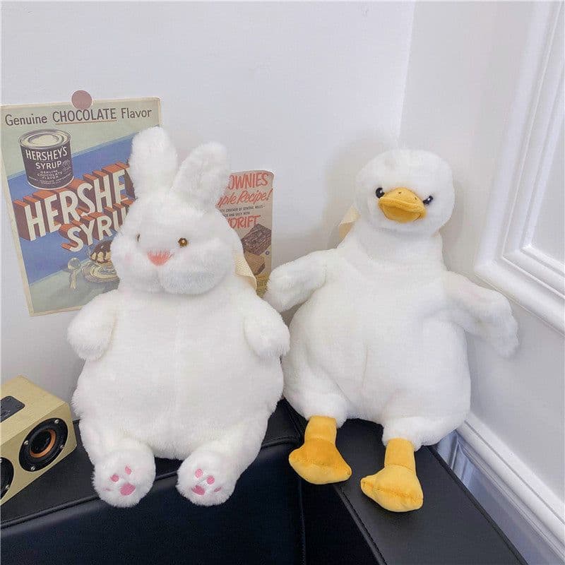 image-Plush Little Duck Rabbit Women's Cute Small Backpack