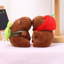image-Capabala Pendant Water Guinea Pig Plush Toy Bag Pendant Key Ring Doll Ragdoll