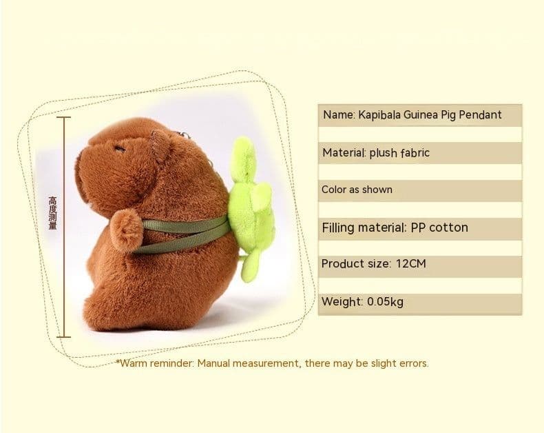 image-Capabala Pendant Water Guinea Pig Plush Toy Bag Pendant Key Ring Doll Ragdoll