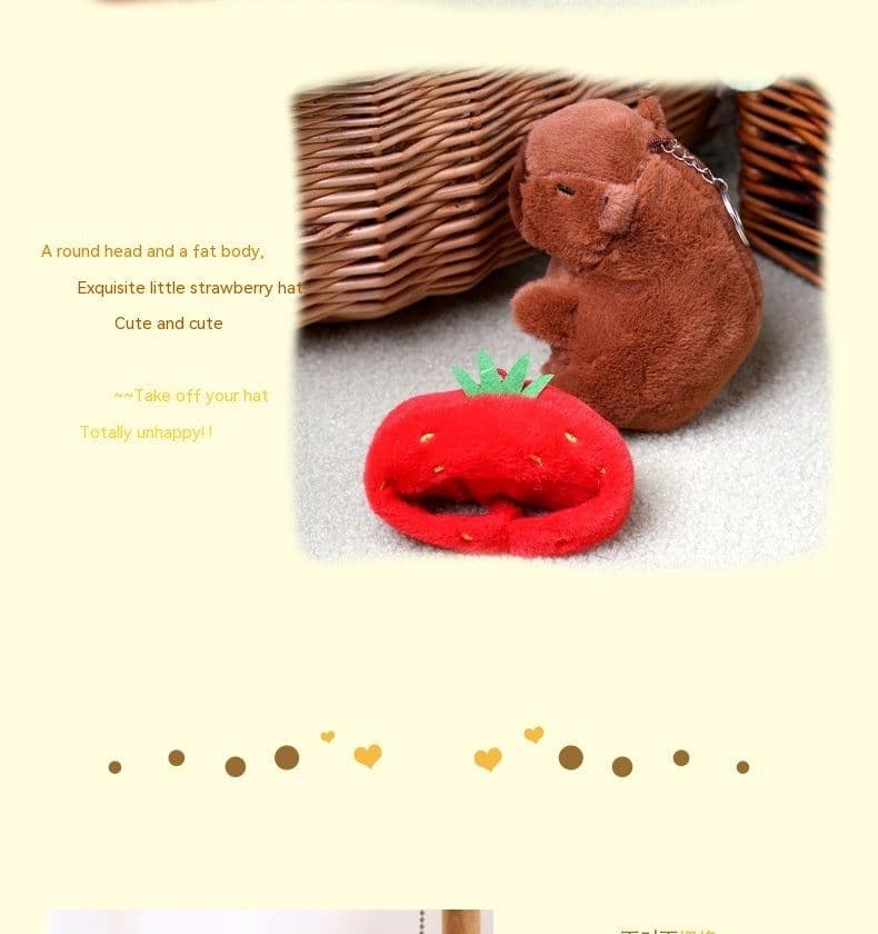 image-Capabala Pendant Water Guinea Pig Plush Toy Bag Pendant Key Ring Doll Ragdoll