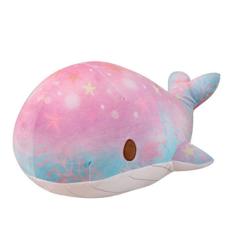image-Cute Cartoon Chubby Doodle Soft And Adorable Dream Starry Sky Colorful Whale Plush Doll Pillow